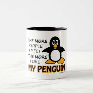 I Like My Penguin Two-Tone Coffee Mug
