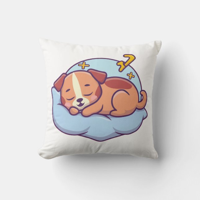 I Like Naps - Napping dog  Throw Pillow (Front)