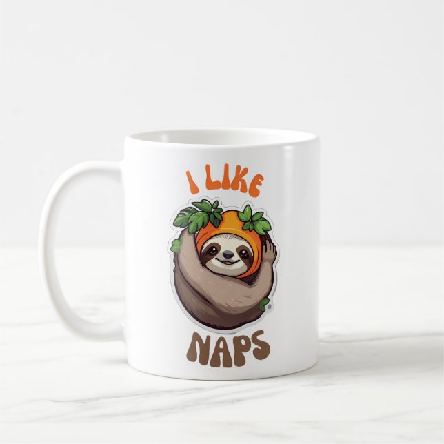 I like naps sloth coffee mug (Left)