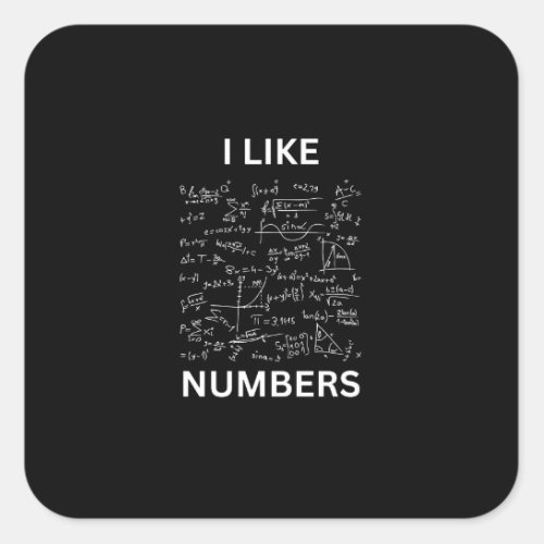 I like numbers square sticker