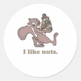 I Like nuts Classic Round Sticker