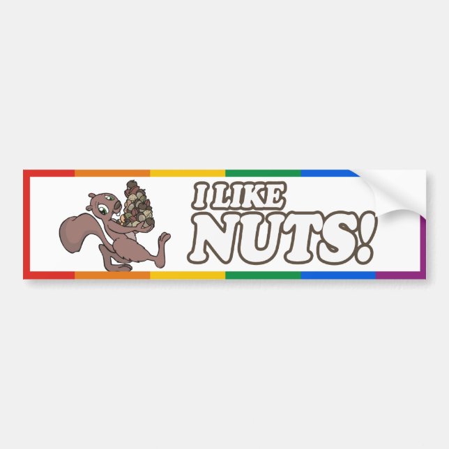 I LIKE NUTS -.png Bumper Sticker (Front)