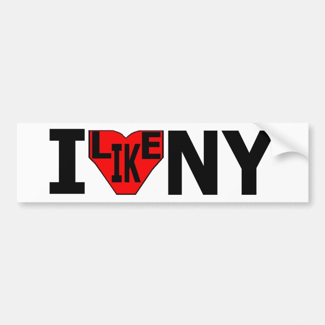 I Like NY Bumper Sticker (Front)