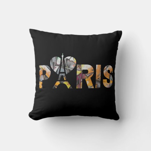I like Paris with a colorful urban decor Throw Pillow