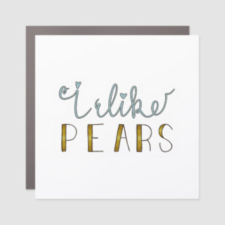 "i like pears" car magnet