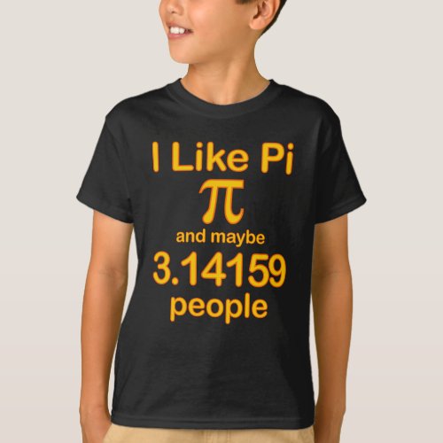 I Like Pi And Maybe 314159 People Yellow Text T_Shirt