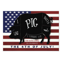 I Like Pig Butts and I Cannot Lie 4th of July BBQ Invitation