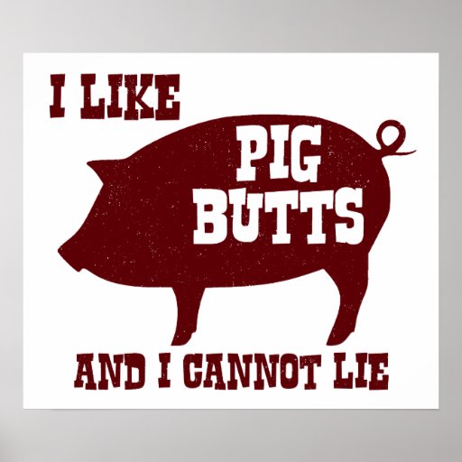 I like Pig Butts and I Cannot Lie BBQ Bacon Poster | Zazzle