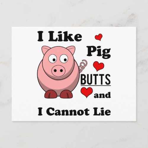 I Like Pig Butts Funny Pork Butt Roast Postcard