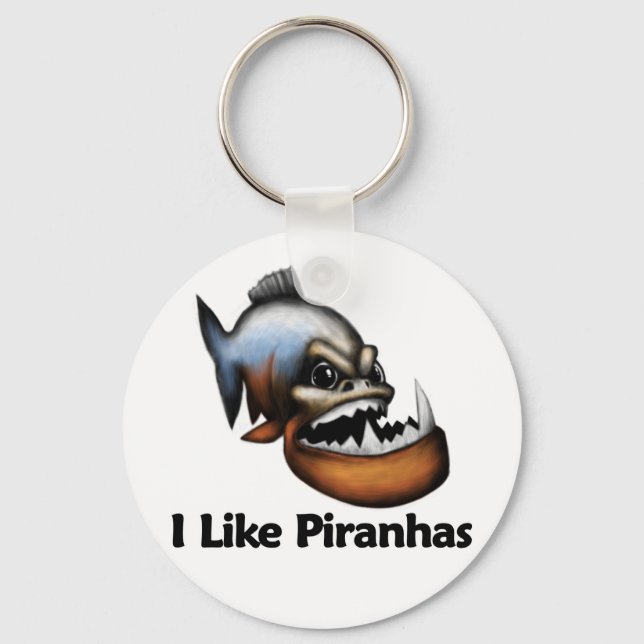 I Like Piranhas Keychain (Front)