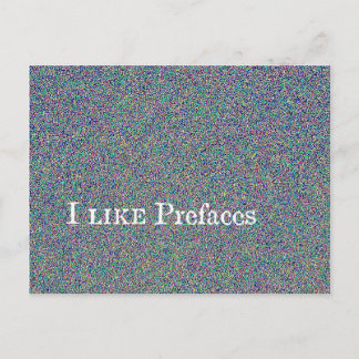 i like prefaces postcard