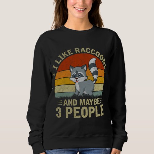 I Like Raccoons and Maybe 3 People Cool Raccoon Lo Sweatshirt