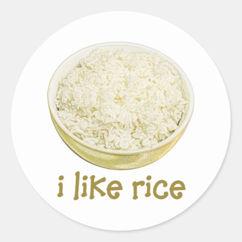 I Like Rice Classic Round Sticker