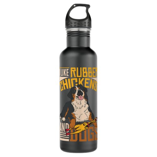 I like rubber chickens and dogs 2Funny Rubber Chic Stainless Steel Water Bottle