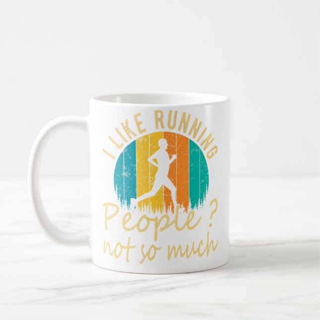I Like Running People Not So Much Funny Running Coffee Mug (Left)