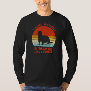 I Like Sea Otters Vintage Sunset Cute Women's Rive T-Shirt