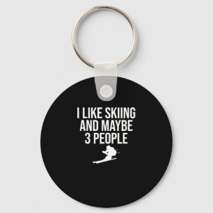 I Like Skiing Ski Skier Snowboard Winter Sports Keychain