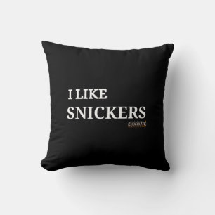 i like snickers throw pillow