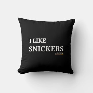 i like snickers throw pillow