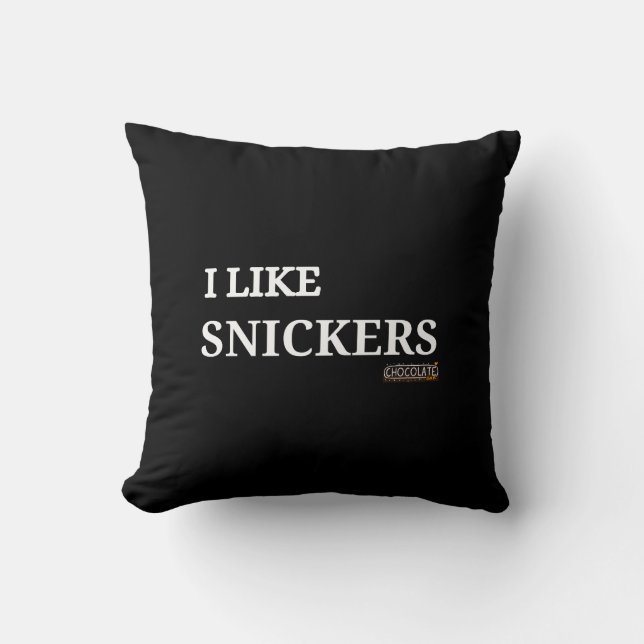 i like snickers throw pillow (Front)