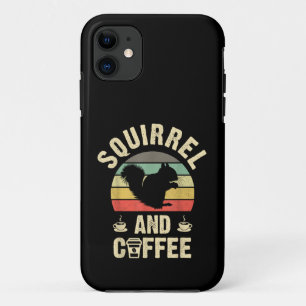 I like Squirrel & Coffee Funny vintage Pet theme l iPhone 11 Case
