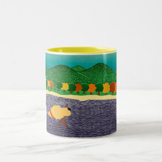 i like sticks--Yellow tone Mug-Stephen Huneck Two-Tone Coffee Mug