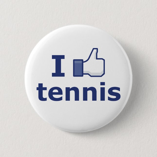 I Like Tennis Pinback Button (Front)