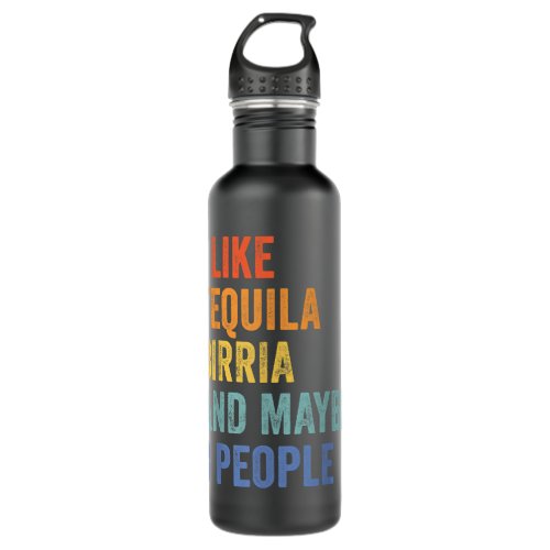 I Like Tequila Birria and Maybe 3 People Tacos  Stainless Steel Water Bottle