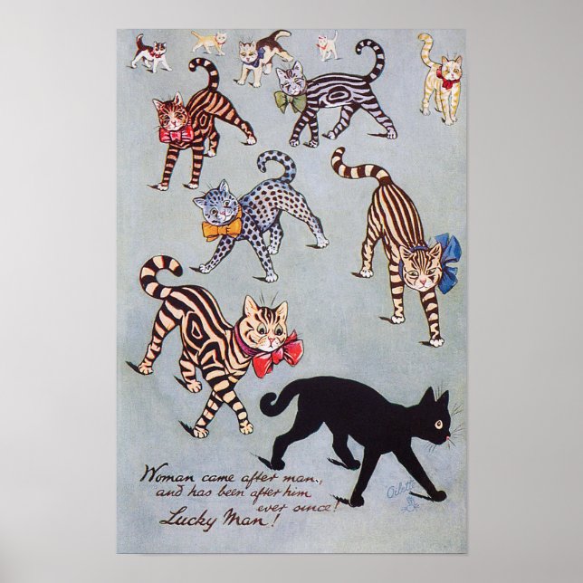 I Like The Black Cat, Louis Wain Poster (Front)