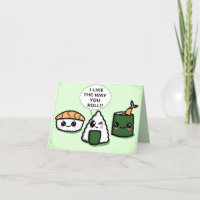 I Like The Way You Roll Kawaii Sushi Card