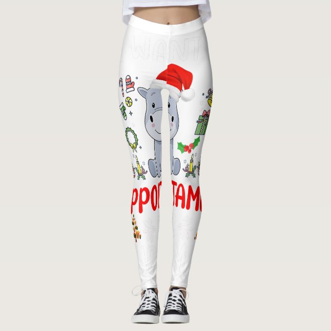 I Like Them Real Thick _ Sprucey Funny Christmas T Leggings (Front)