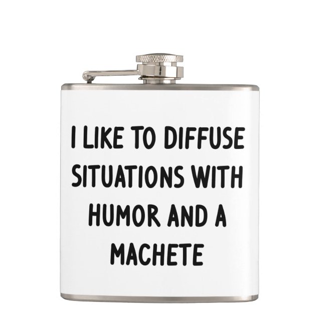 I Like to Diffuse Situations Flask (Front)