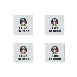 I Like To Read Penguin Funny Reading Stone Magnet