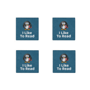 I Like To Read Penguin Funny Reading Stone Magnet