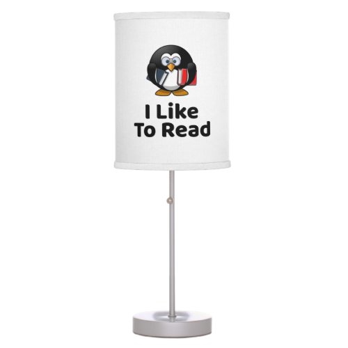 I Like To Read Penguin Funny Reading Table Lamp