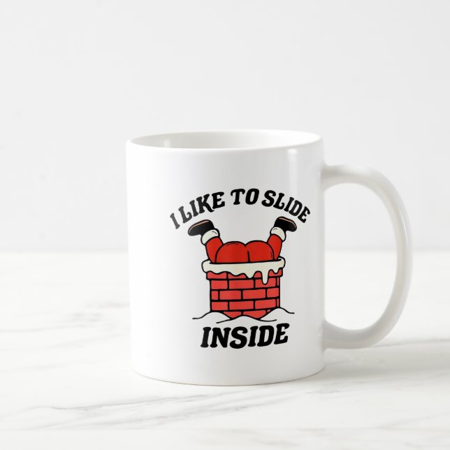 I Like To Slide Inside Funny Santa Couple Matching Coffee Mug (Right)