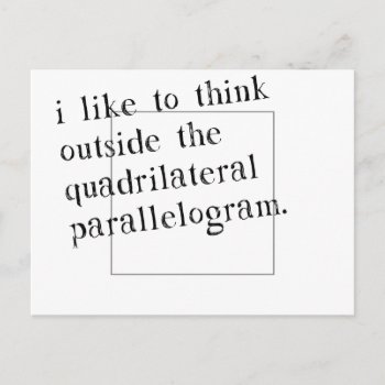 I Like To Think Outside The Box Postcard by The_Shirt_Yurt at Zazzle