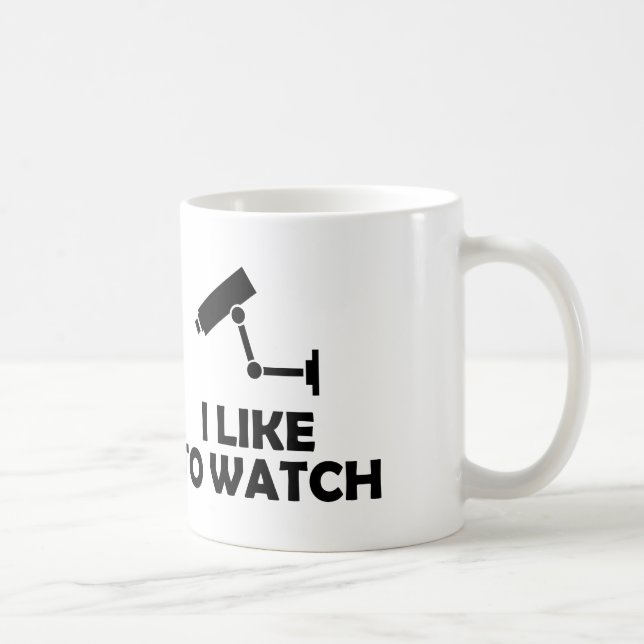 I Like To Watch CCTV Video Camera Recording Coffee Mug (Right)