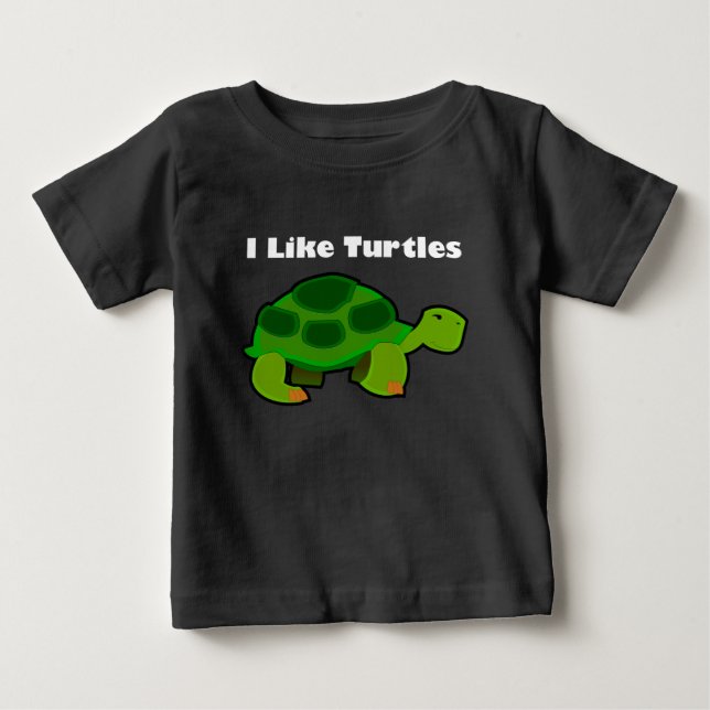 I Like Turtles - Baby Fine Jersey T-Shirt (Front)
