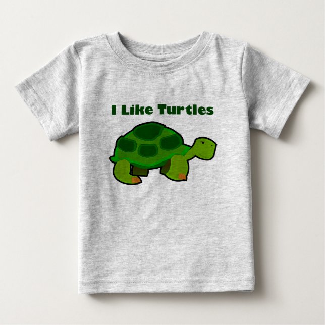 I Like Turtles - Baby Fine Jersey T-Shirt T-Shirt (Front)