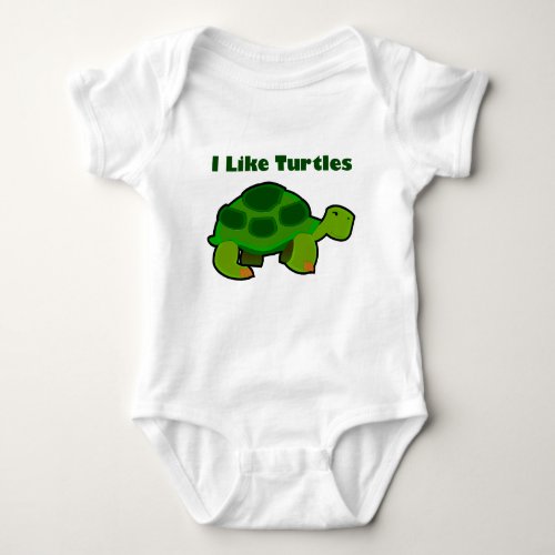 I Like Turtles _ Baby Jersey Bodysuit