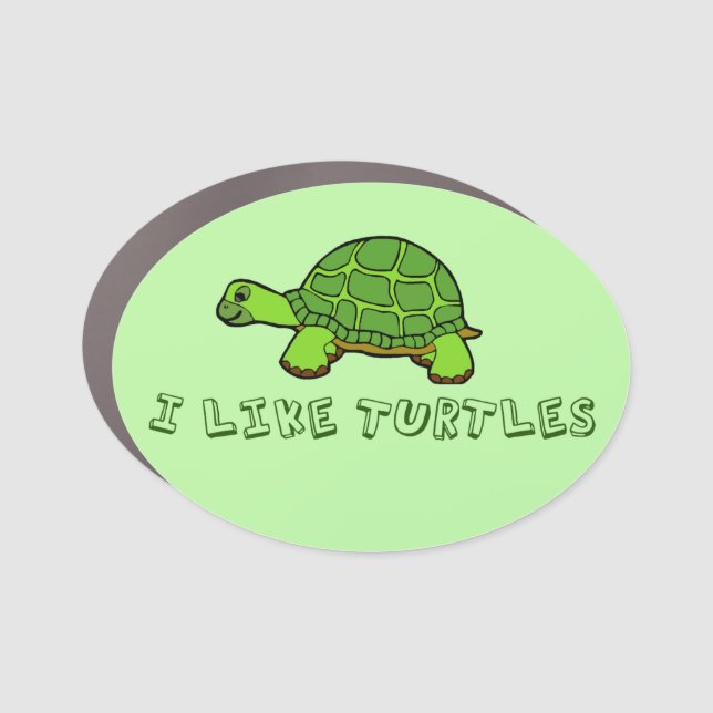 I Like Turtles Car Magnet (Front)