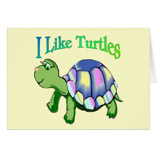 I Like Turtles Cards (Front Horizontal)