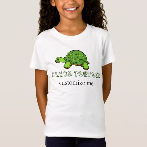 I Like Turtles Cute Custom Kids T_Shirt