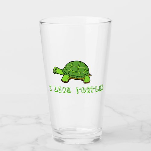 I Like Turtles Glass