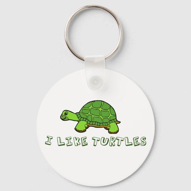 I Like Turtles Keychain (Front)
