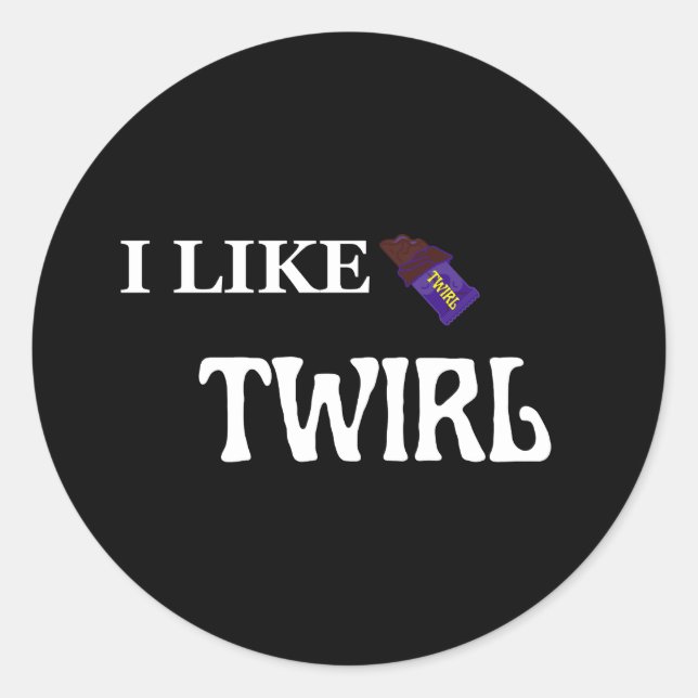 i like twirl classic round sticker (Front)