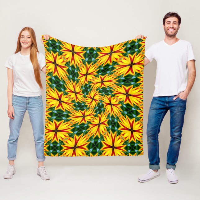 I Like Unique Flowers Fleece Blanket (In Situ)