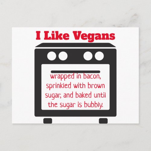 I Like Vegans Funny Insult Anti_Vegan Postcard