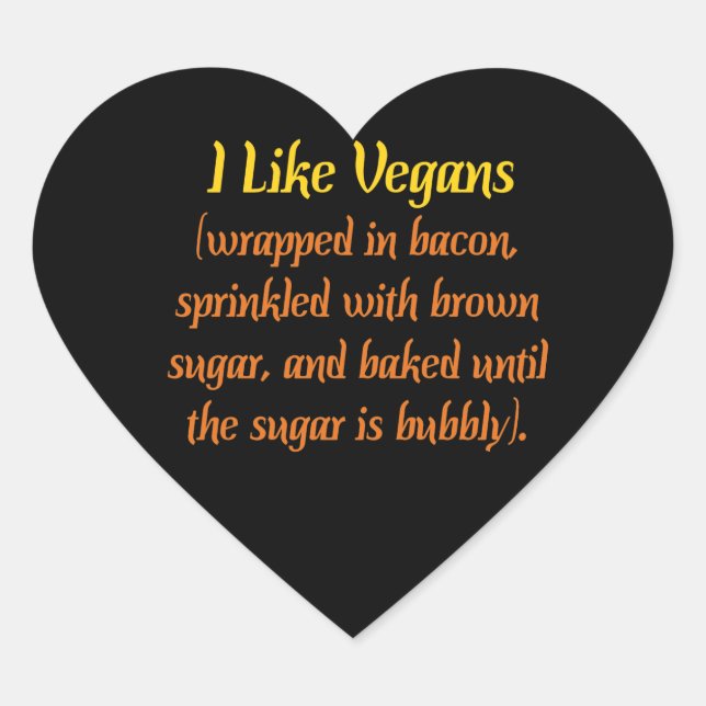 I Like Vegans Heart Sticker (Front)